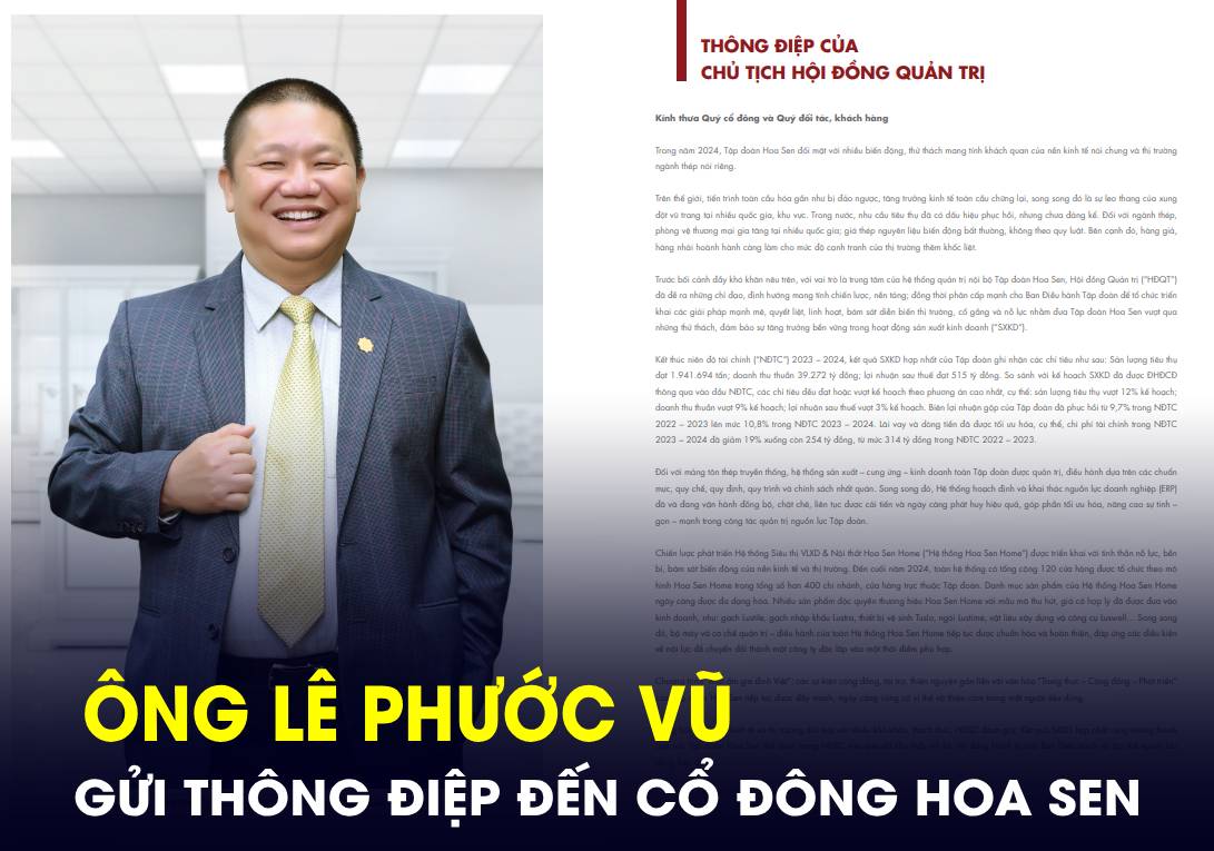 Chủ tịch Hoa Sen Lê Phước Vũ nói gì trong “tâm thư” gửi cổ đông?