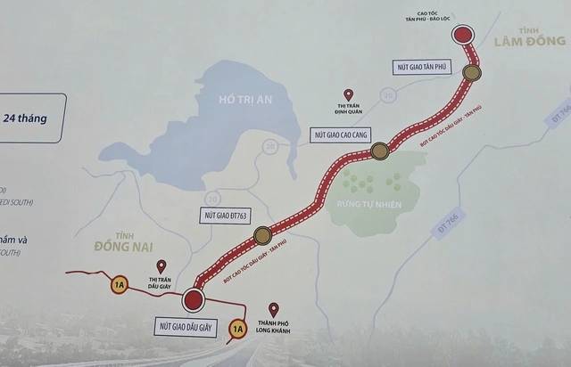 Cao tốc Dầu Giây - Tân Phú thi công trong 24 tháng, cần sớm bàn giao mặt bằng tại 4 vị trí này