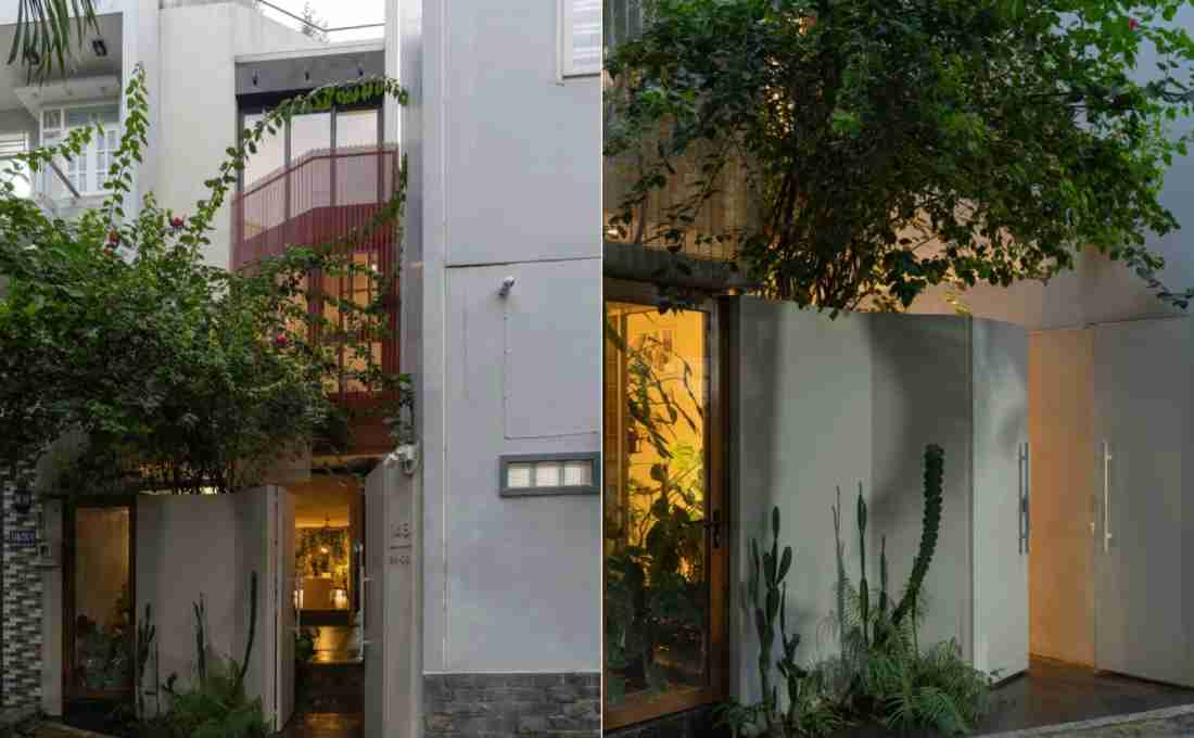 Xây nhà 70m2 trên đất xiên góc TPHCM ưu tiên thiết kế lùi cấp tăng chiều sâu