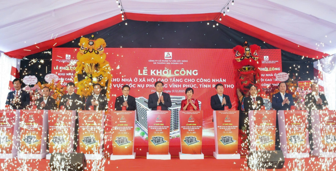 Công nhân Phú Thọ có thêm cơ hội an cư với 559 căn nhà ở xã hội vừa khởi công