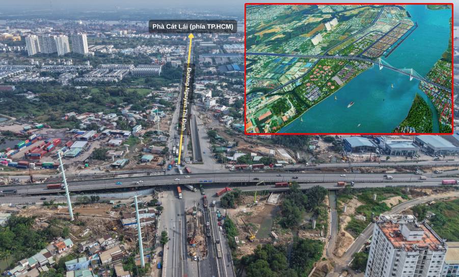 Người dân khu Đông TP.HCM đón tin vui: Cầu Cát Lái vừa động thổ, đường vào cầu sắp mở rộng lên 60-73m
