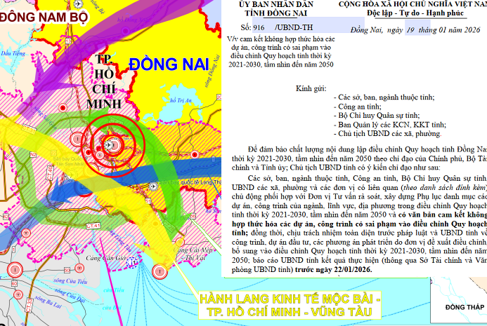 Đồng Nai cảnh báo quy hoạch 2030: Không hợp thức hóa dự án sai phạm