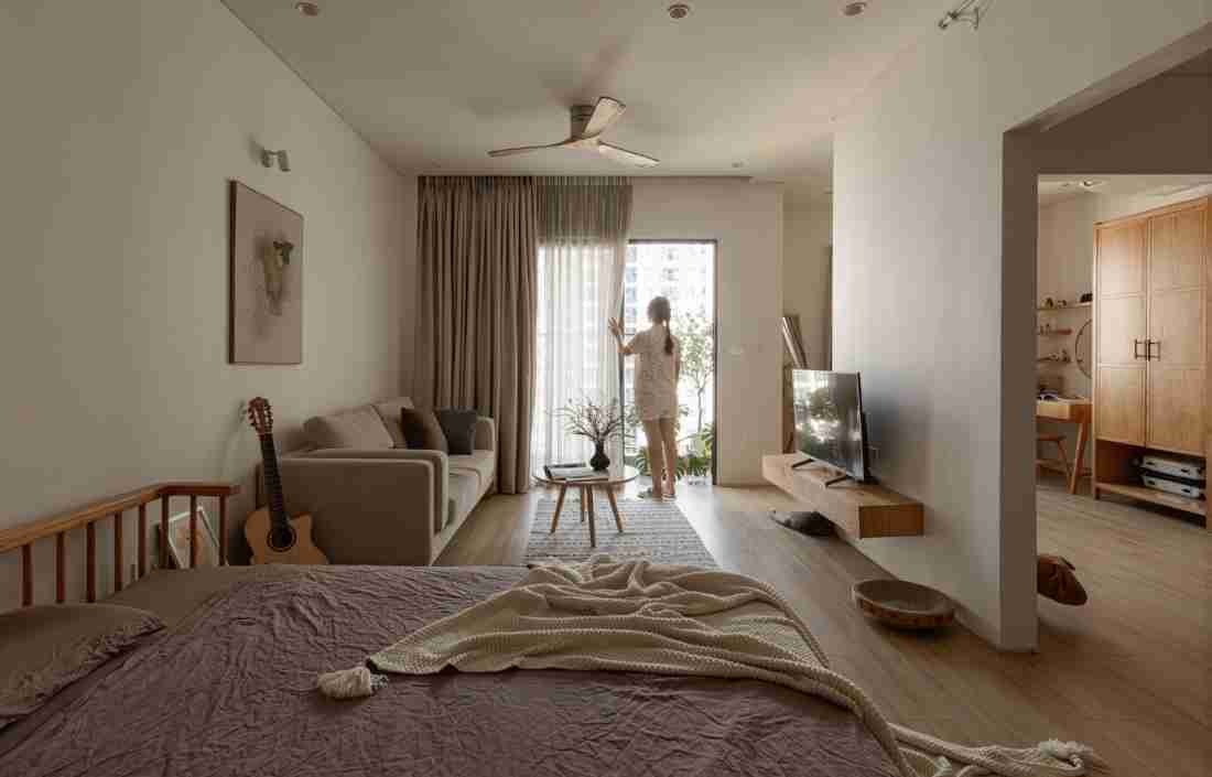 Cải tạo căn hộ 76m2 Hà Nội: Không gian tối giản may đo cho quý cô độc thân