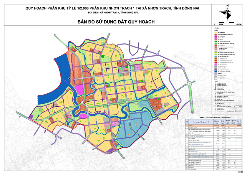Hé lộ bản đồ chi tiết từ hồ sơ lấy ý kiến quy hoạch phân khu Nhơn Trạch 1