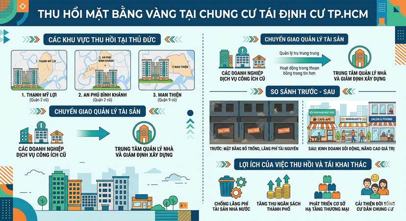 TP.HCM thu hồi loạt "mặt bằng vàng" tại chung cư tái định cư